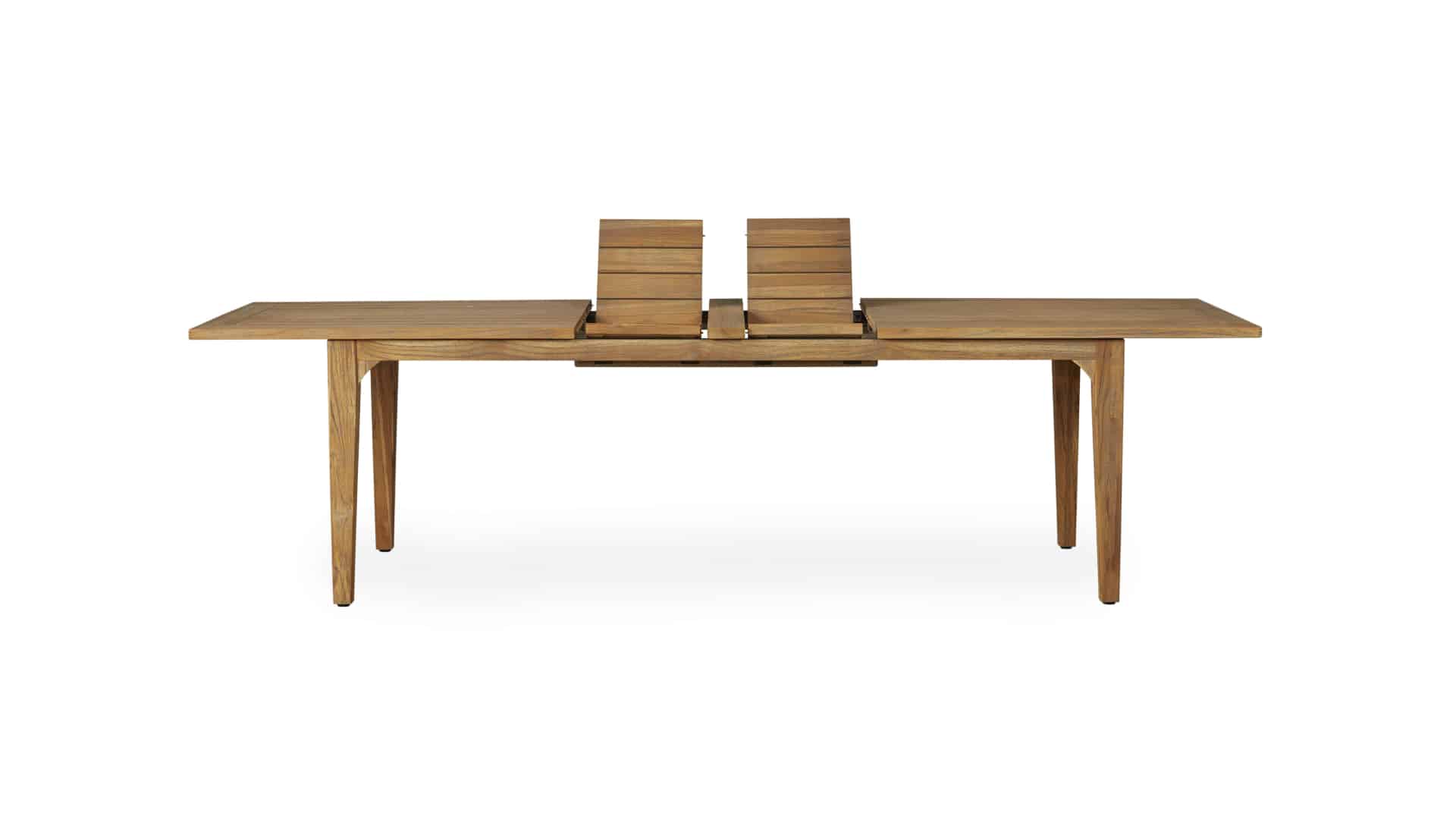 Lloyd Flanders Teak 86-110 Inch Double Butterfly Umbrella Table